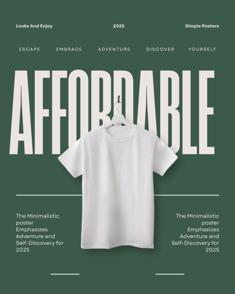 Green and White Minimalist t shirt Instagram Post